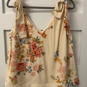 Sezane Floral Cream Blouse